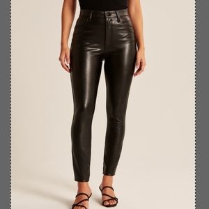A&F black leather pants